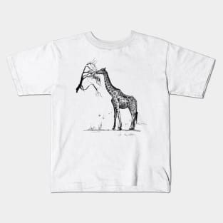 Giraffe Ink Drawing Kids T-Shirt